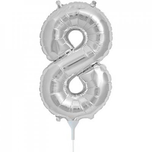 (image for) Silver Number 8 Foil Balloon (41cm) - Click Image to Close